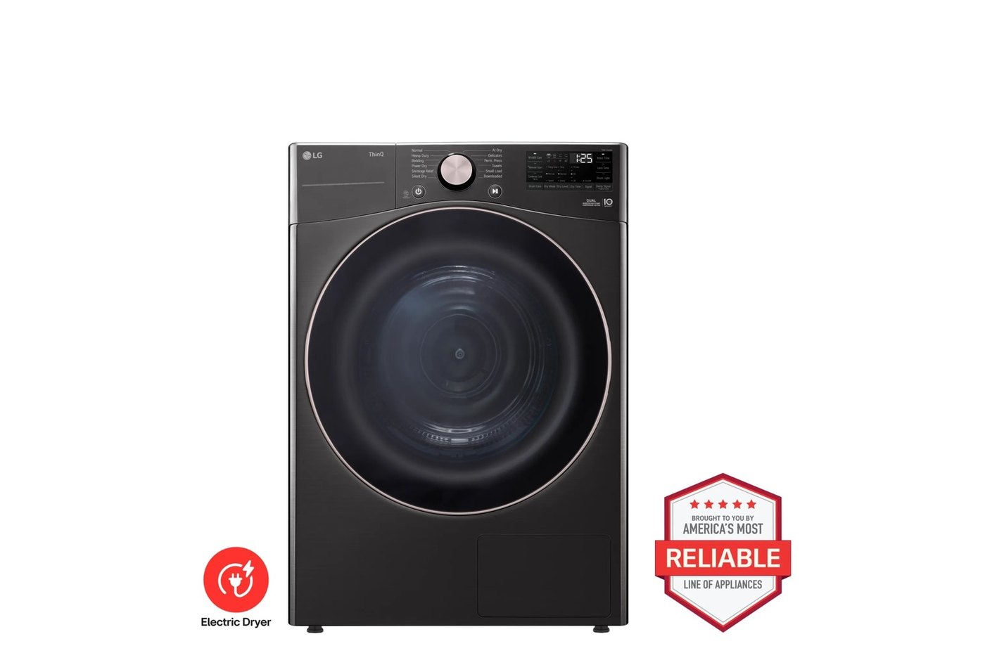 7.8 cu. ft. Ultra Large Capacity Heat Pump Ventless Dryer, Wi-Fi Connectivity Black Steel