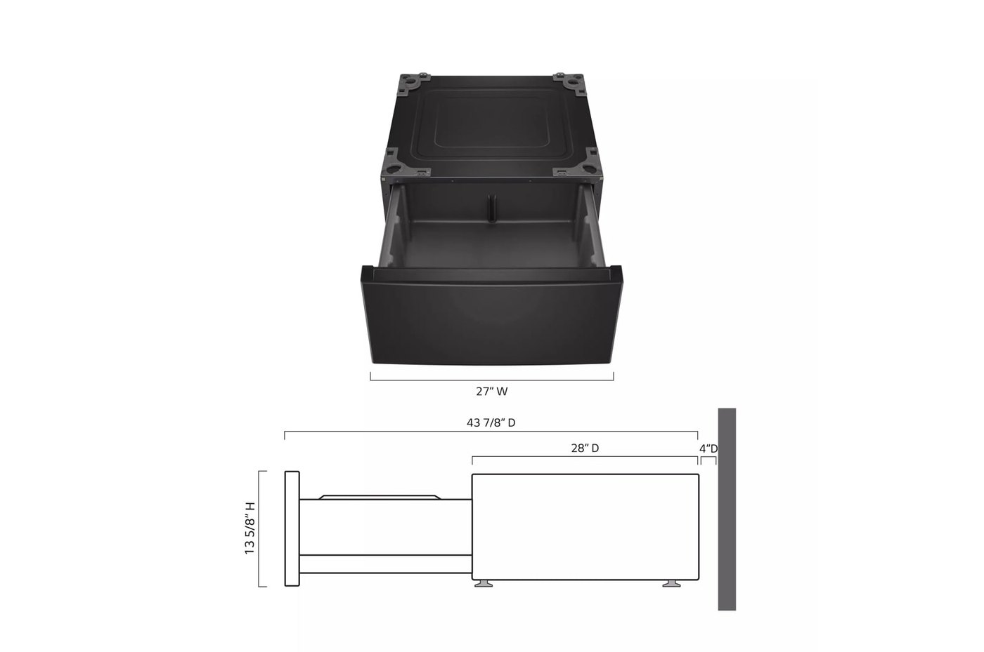 LG 27 Inch Pedestal Storage Drawer — 27" W × 13 3/5" H